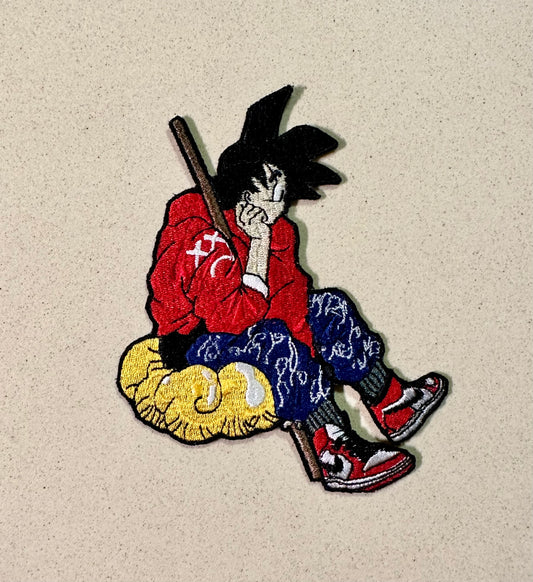 Dragon anime sitting on a cloud patch