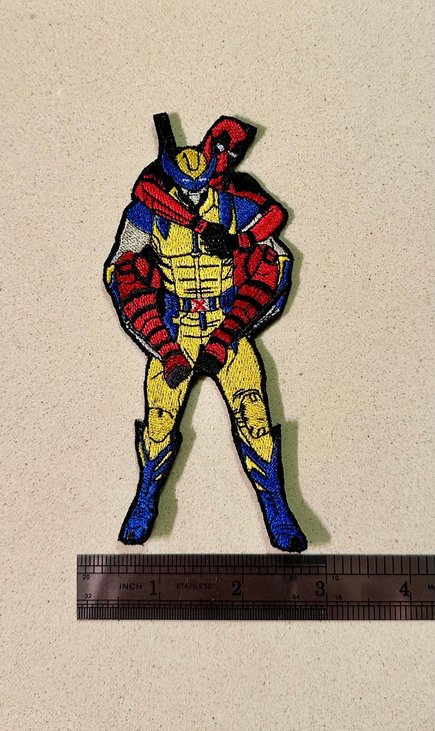 Patch for ironing superhero carrying another superhero | fun patches, superhero patches, wolverine’s patches, dead pool patches for anything
