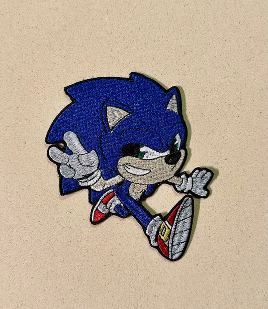 Patch for ironing running peace sign hedgehog superhero | superhero patches, hedgehog patches, sonic patches, cartoon patches for anything