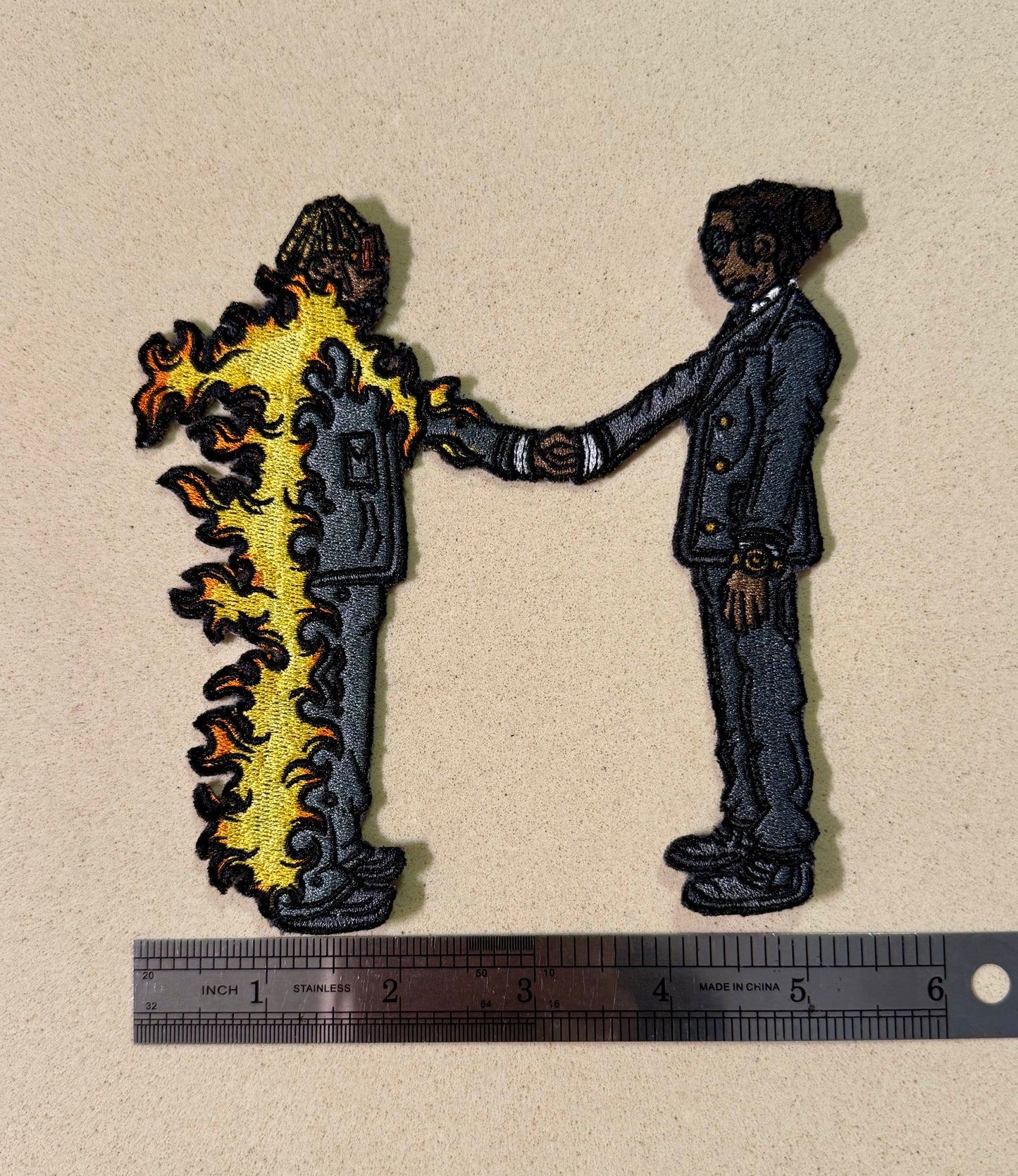 Patch for ironing man on fire self reflection motivation | man on fire patches, self reflection patches, motivation patches, iron on patches for anything