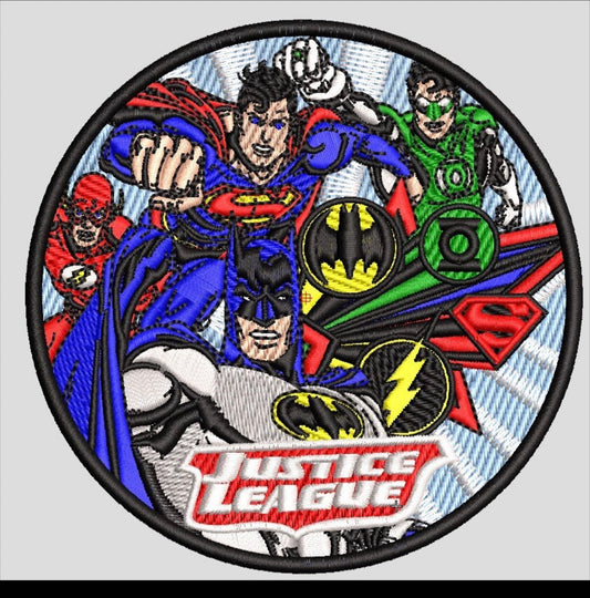 Embroidery Design, digital file, Embroidery machine, comic designs, superhero team design, pes file / team embroidery, justice team file.