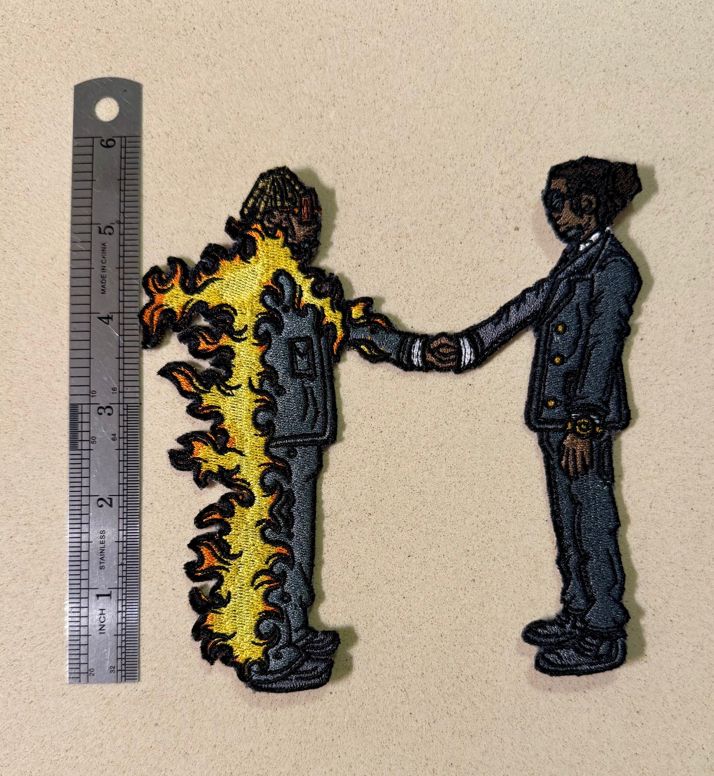 Patch for ironing man on fire self reflection motivation | man on fire patches, self reflection patches, motivation patches, iron on patches for anything